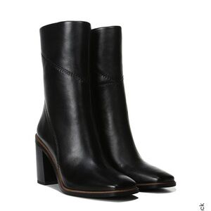 Franco Sarto Women's Leather Black Heeled Boots -excellent condition